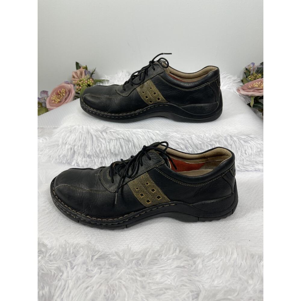Clarks Men’s Leather Lace Up Comfort Shoes Black 10.5 M Casual Oxford Old Money